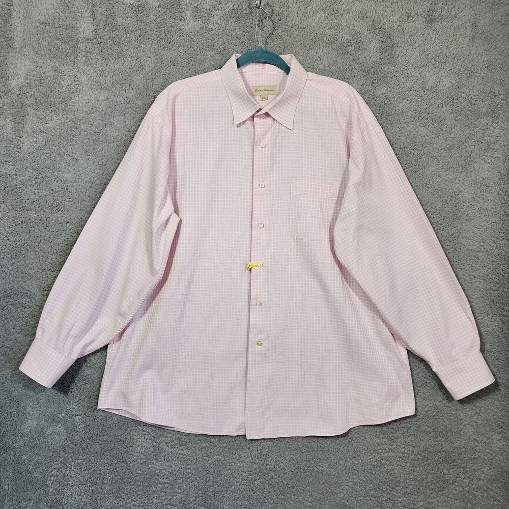 Tommy Bahama‎ Men's Button Dress Dress Shirt Long Sleeve Pink Size 17.5 / 34-35